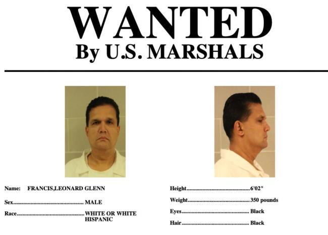 This wanted poster provided by the U.S. Marshals Service shows Leo<em></em>nard Francis, also known as "Fat Leonard," who was on home confinement, and allegedly cut off his GPS ankle mo<em></em>nitor and left his home on the morning of Sept. 4, 2022. (U.S. Marshals Service via AP)